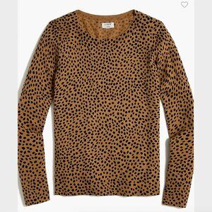 J. Crew NWT Cheetah Teddie Cotton Sweater - Size S